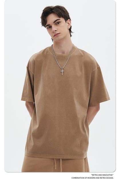 Oversize Washed Short-sleeve-T-shirt & Washed Short Sweatpants Setup WN6633-K