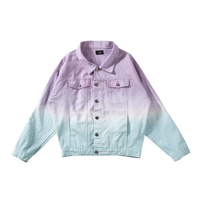 Gradient Button Cropped Jacket WN24321