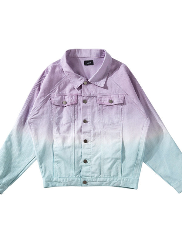 Gradient Button Cropped Jacket WN24321