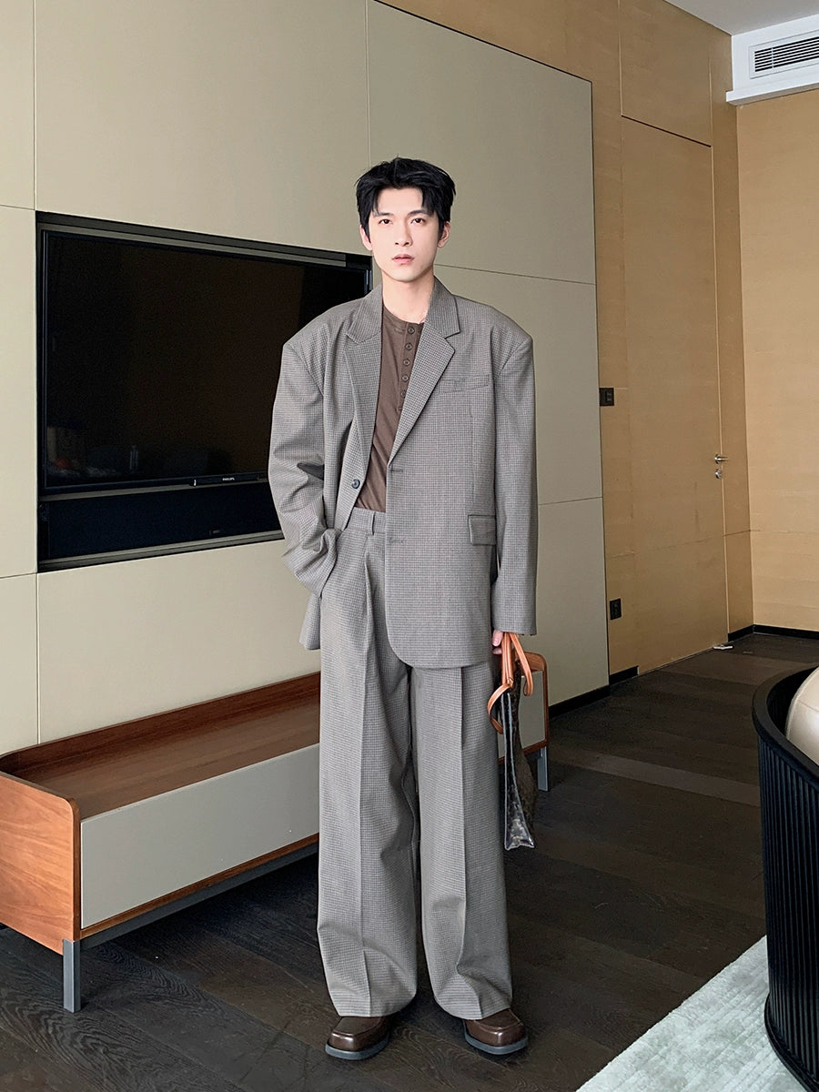 Plaid Tailored Jacket & Plaid Trousers Setup WN20410