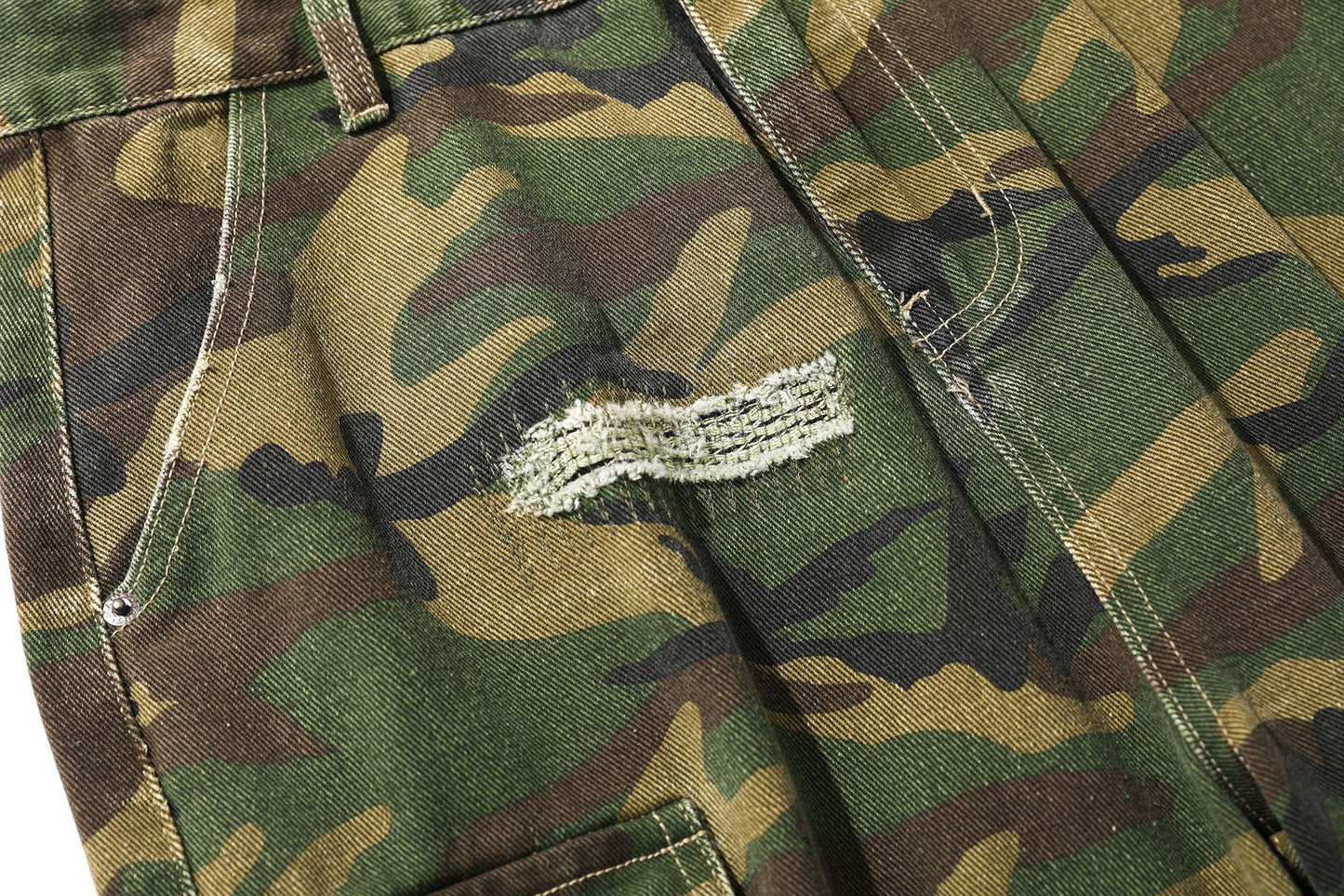 Camo Workwear Denim Wide Leg Short Pants WN25677