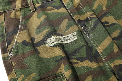 Camo Workwear Denim Wide Leg Short Pants WN25677