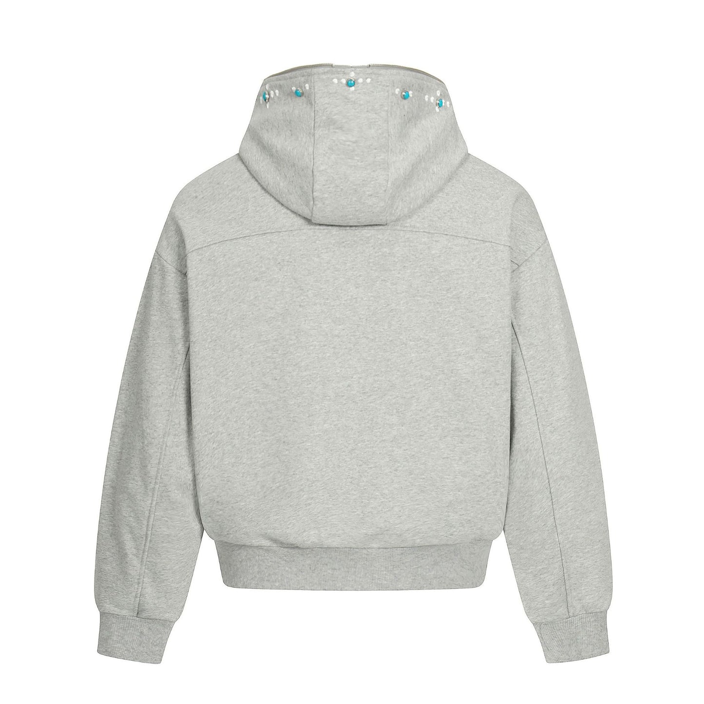 Turquoise Stone Zipper Hoodie WN25932