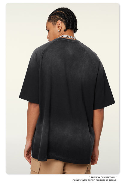 Washed Gradient Raglan Sleeve T-Shirt WN6065