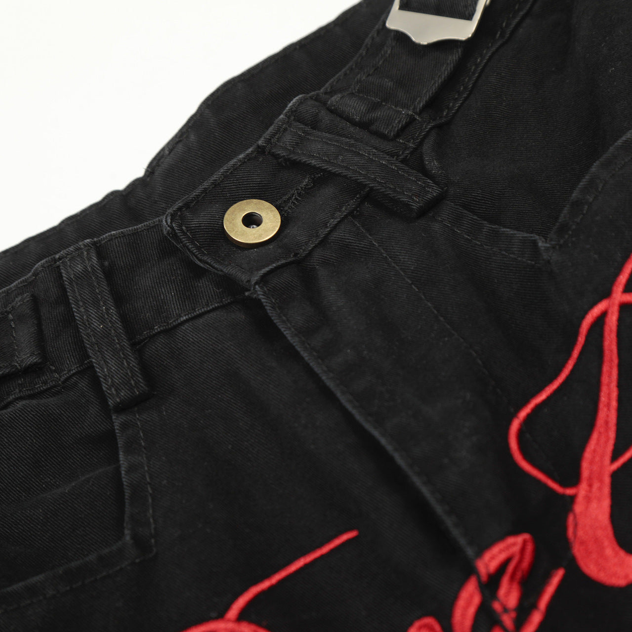 Metal Buckle Logo Print Cargo Cropped Half Pants WN25755