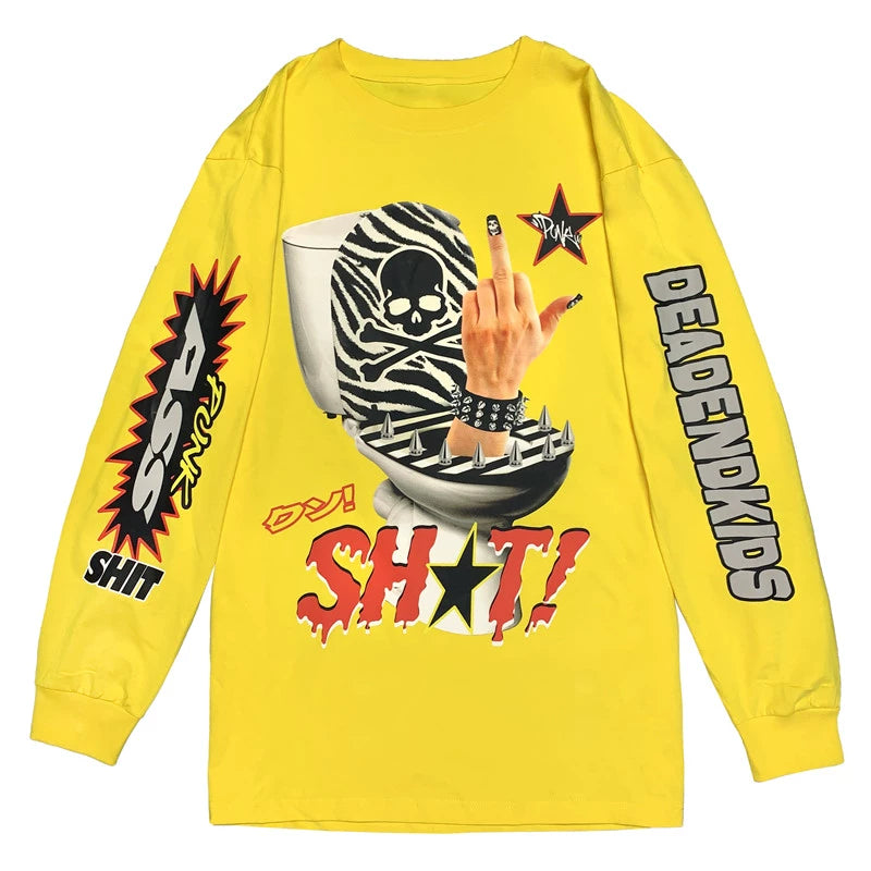 Graphic Letter Print Long Sleeve T-Shirt WN22250