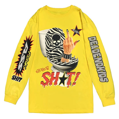 Graphic Letter Print Long Sleeve T-Shirt WN22250