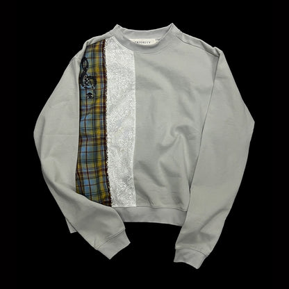 Patchwork Lace Cutout Sequin Embroidery Sweatshirt WN18947