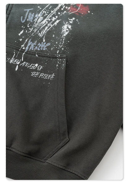 Graffiti Print Oversize Zipper Hoodie WN9936
