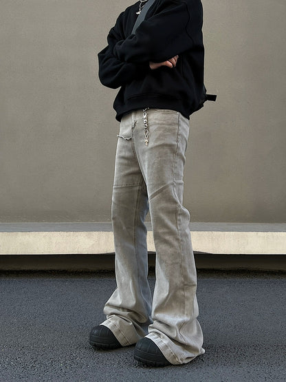 Flare Longer hem Denim Jeans WN19391