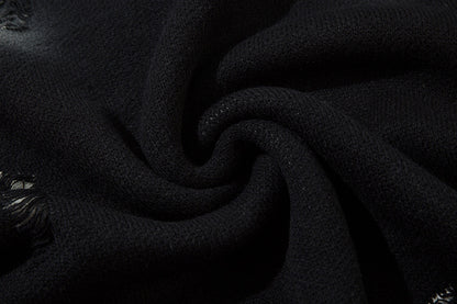 Tie-Dye Graffiti Butterfly Cutout Knit Sweater WN11412