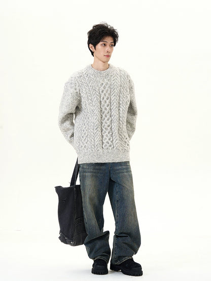 Oversize Cable Knit Sweater WN9499