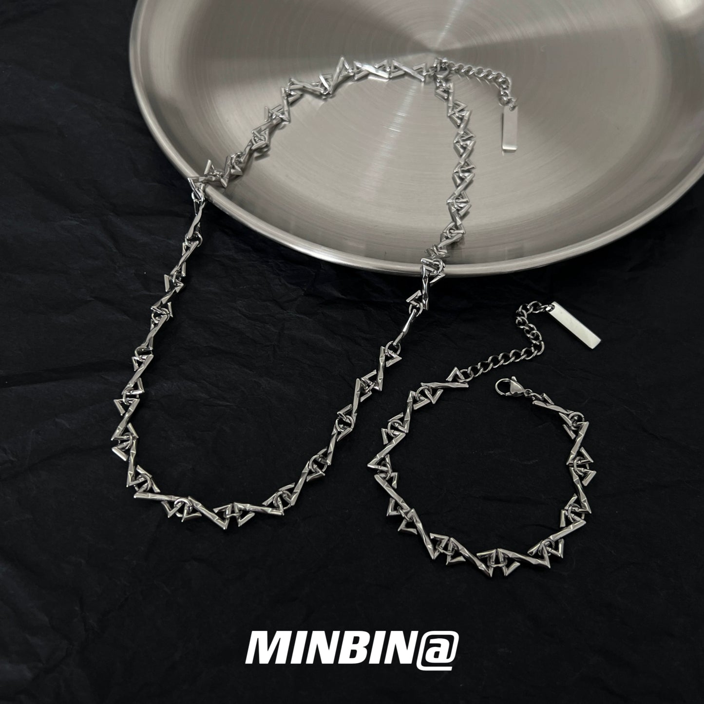 Titanium Steel Necklace & Bracelet WN19221
