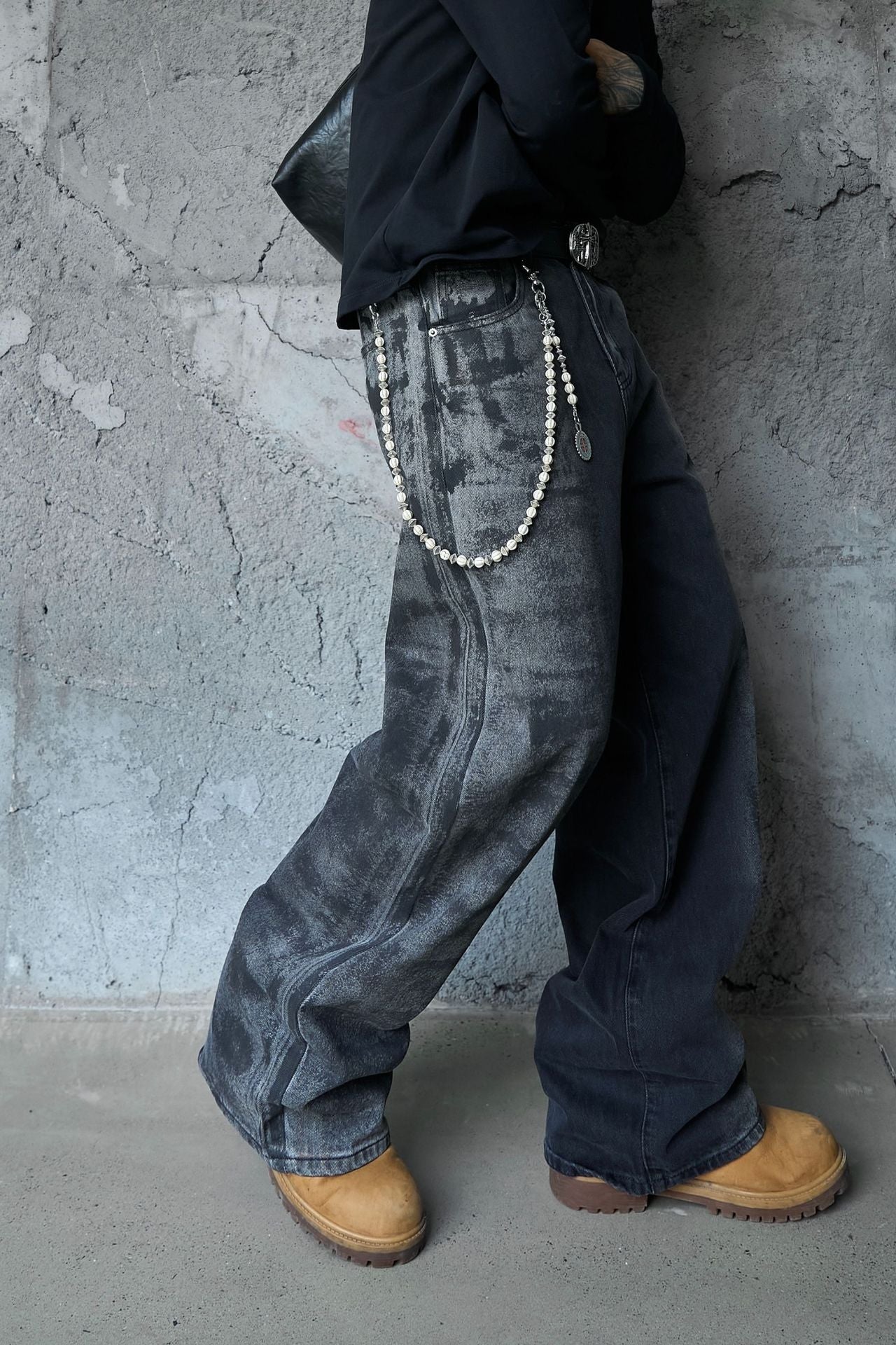 Washed Wide Leg Denim Jeans WN25408