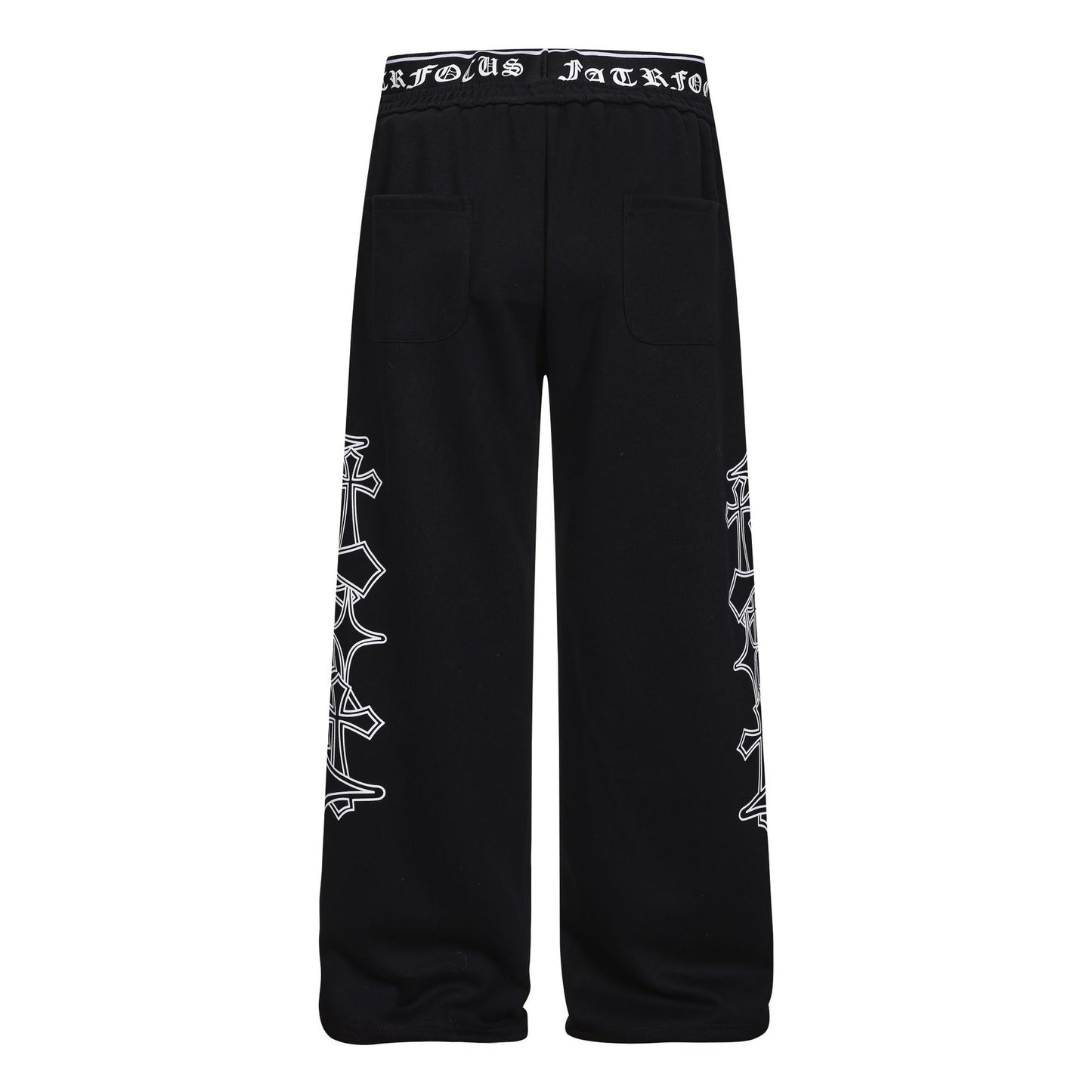 Letter Print Deconstruction Wide Leg Sweatpants WN26110