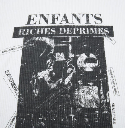 Ribbed Graphic Art Print Short Sleeve T-Shirt WN26030