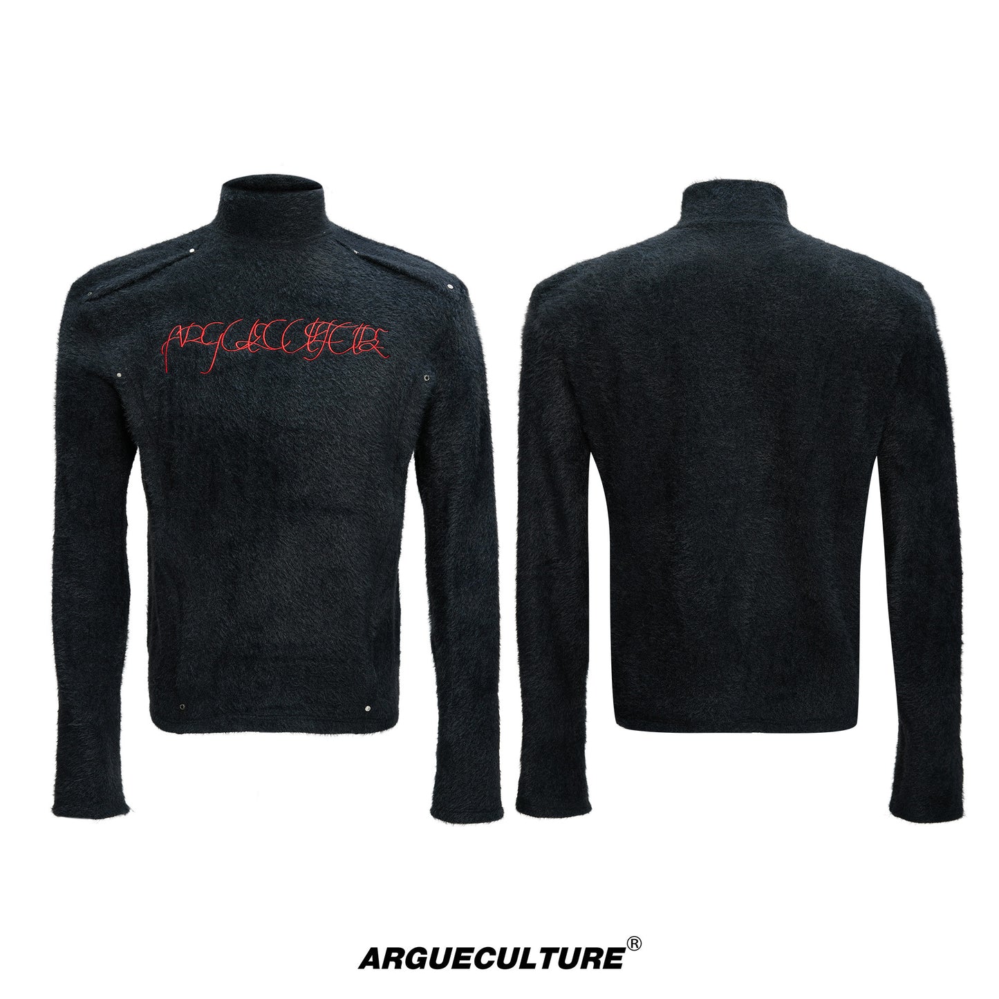 Plush Deconstructed Embroiderey Slim Long-sleeve  T-Shirt WN22664