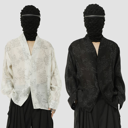 Floral Print Oversize Long Sleeve Shirt WN20495