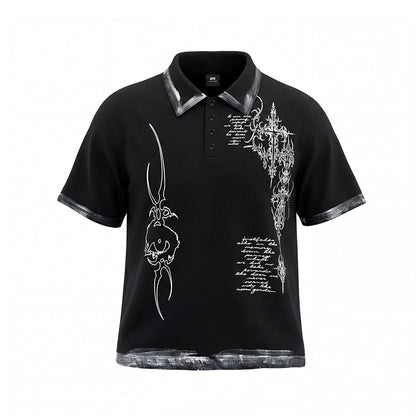 Thorn Graphic Washed Short Sleeve Polo Shirt WN25613