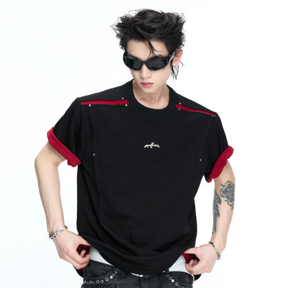 Contrast Panel Boxy Short Sleeve T-Shirt WN26984