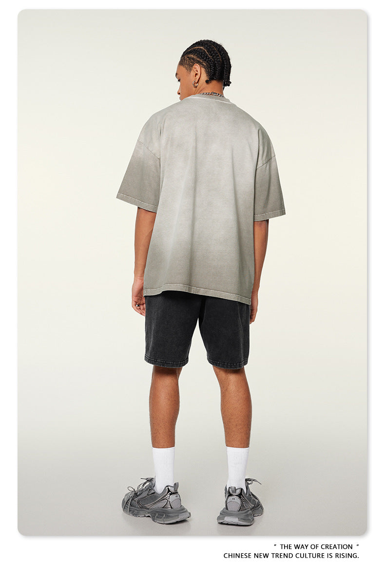 Washed Oversize Short-sleeve T-shirt WN6453