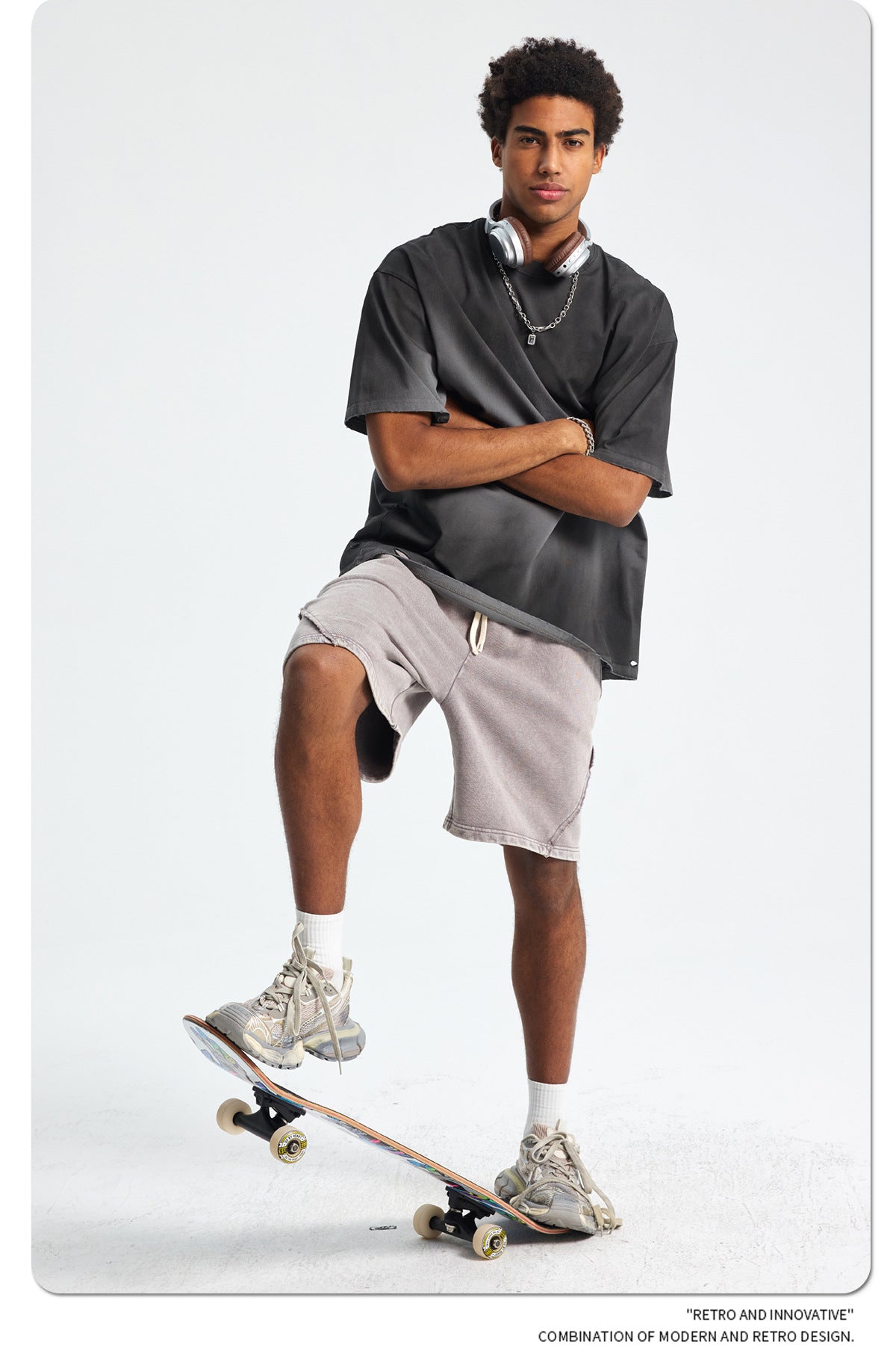 Spray Dye Washed Damage Short Sleeve T-Shirt WN16276