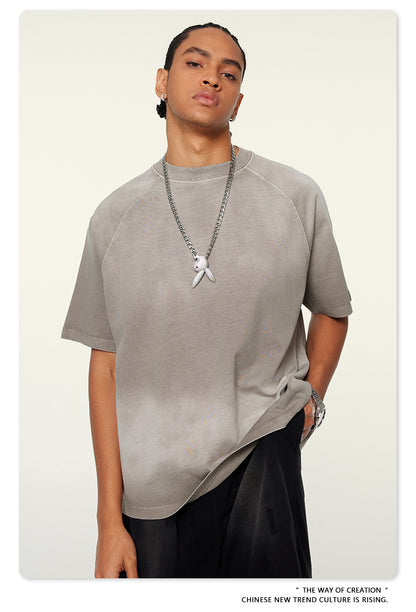 Washed Gradient Raglan Sleeve T-Shirt WN6065