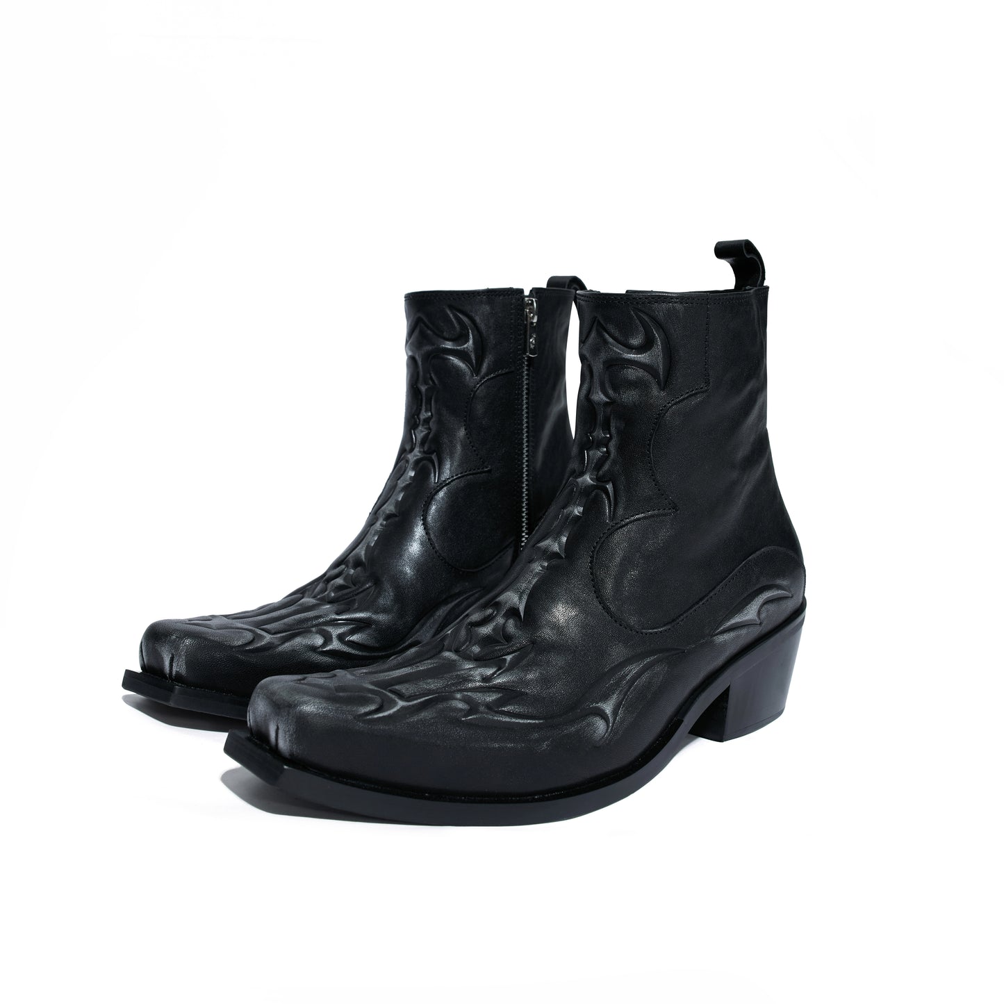 Embossed Spine First Layer Cowhide Chelsea Boots WN21709