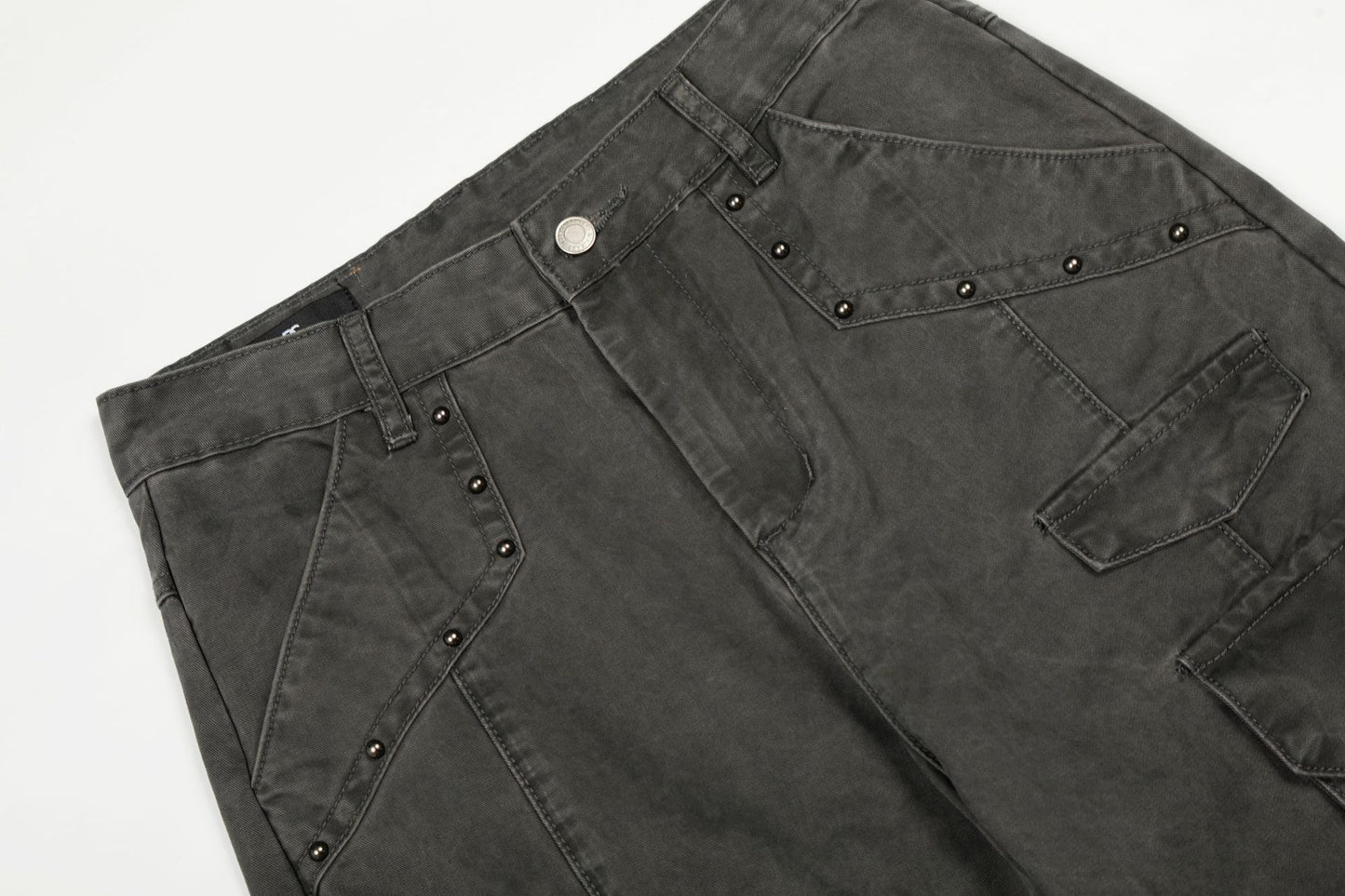 Multi Pocket Studs Wide Leg Cargo Pants WN26136