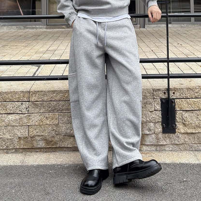 Layered Zipper Hoodie & Wide Leg Cargo Sweatpants Setup WN24933
