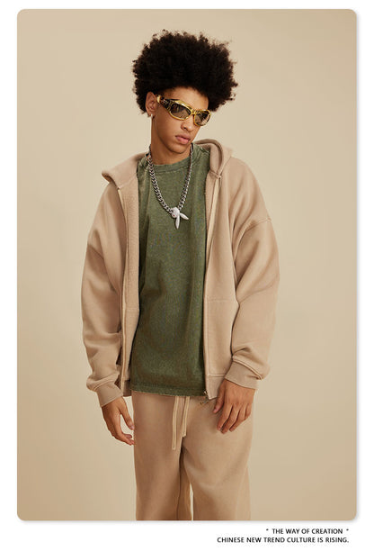 Oversize Washed Zipper Hoodie WN6461