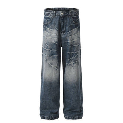 Washed Wide Leg Denim Jeans WN9412