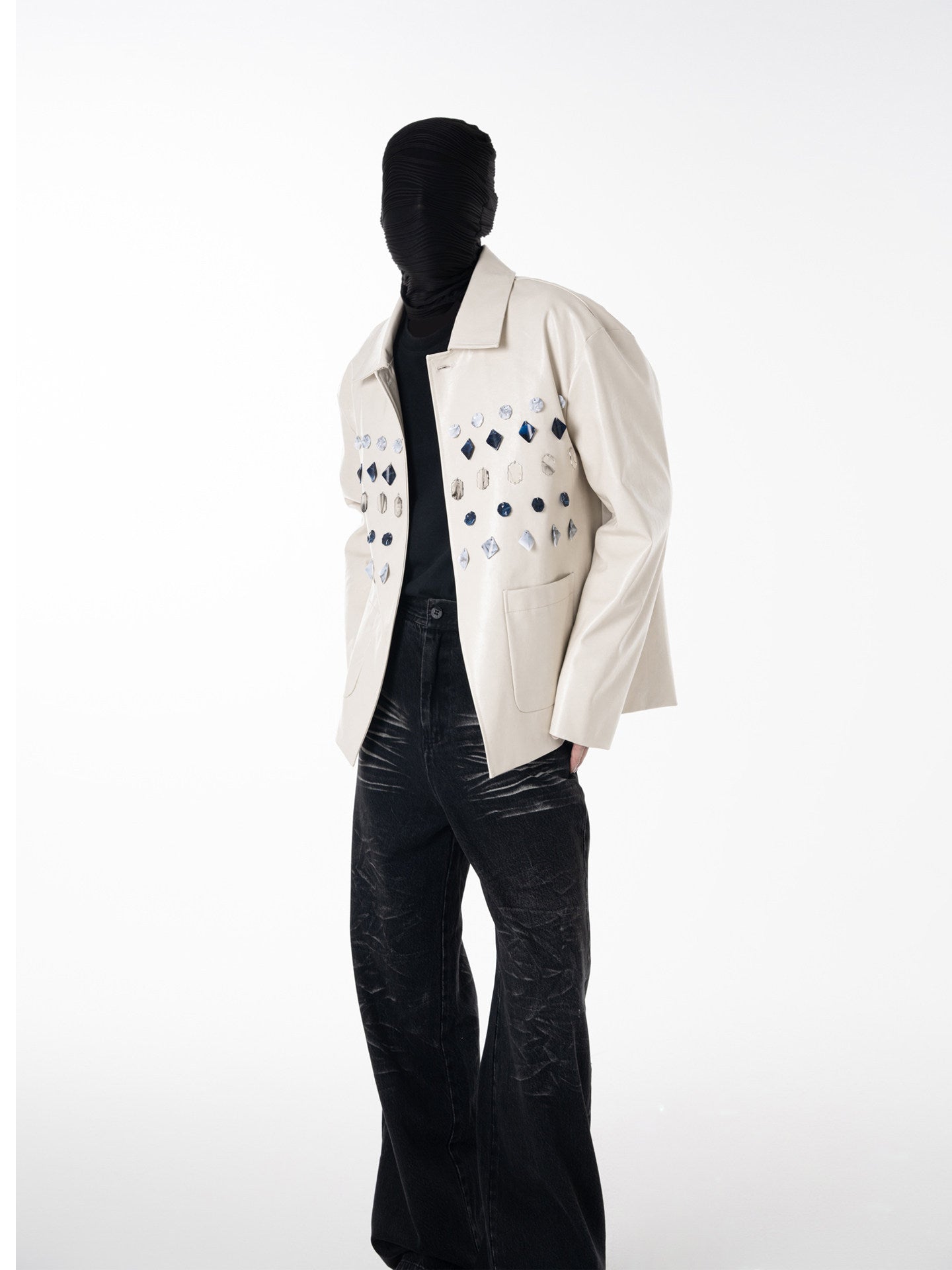 Gem Studs Design Pocket Tailored Jacket WN23627