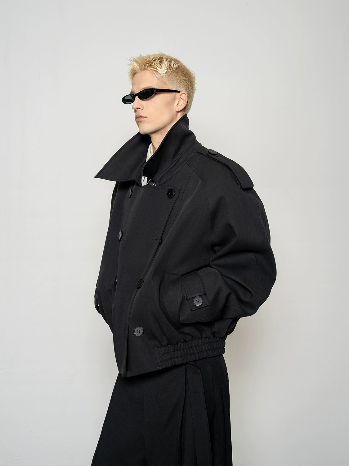 Large Lapel Wide Shoulder Short Jacket WN20875