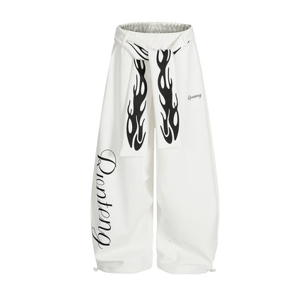 Flame Print Wide Leg Pants WN25786