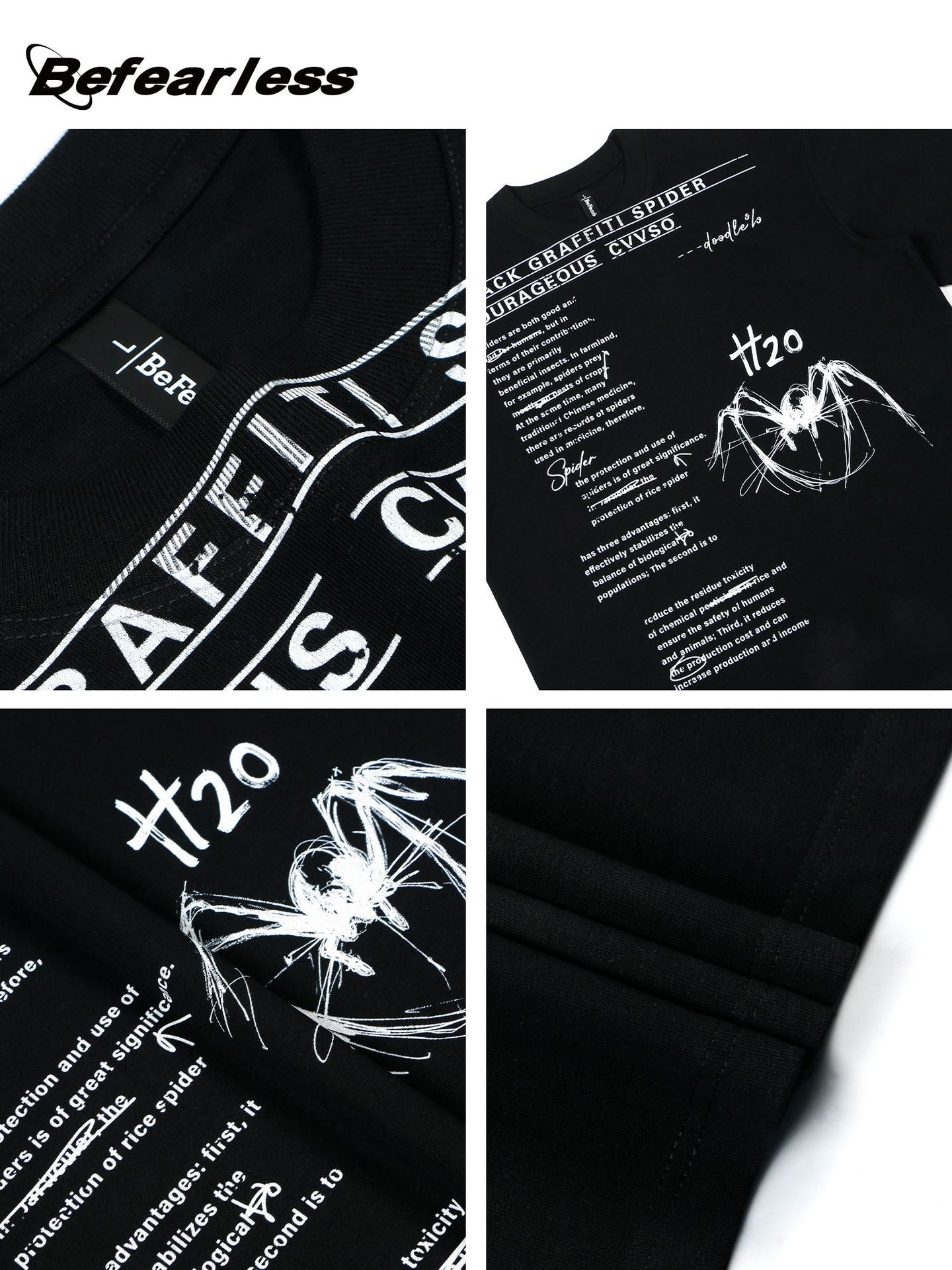Letter Spider Print Oversize Short Sleeve T-Shirt WN26406