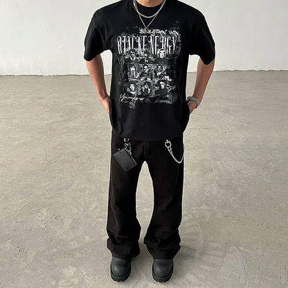 Portrait Print Oversize Short Sleeve T-Shirt WN19565