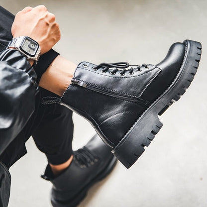 Chunky Lug Sole Platform Lace-Up Zipper Boots WN24559