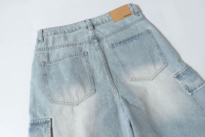 Washed Multi-Pocket Denim Half Pants WN26168
