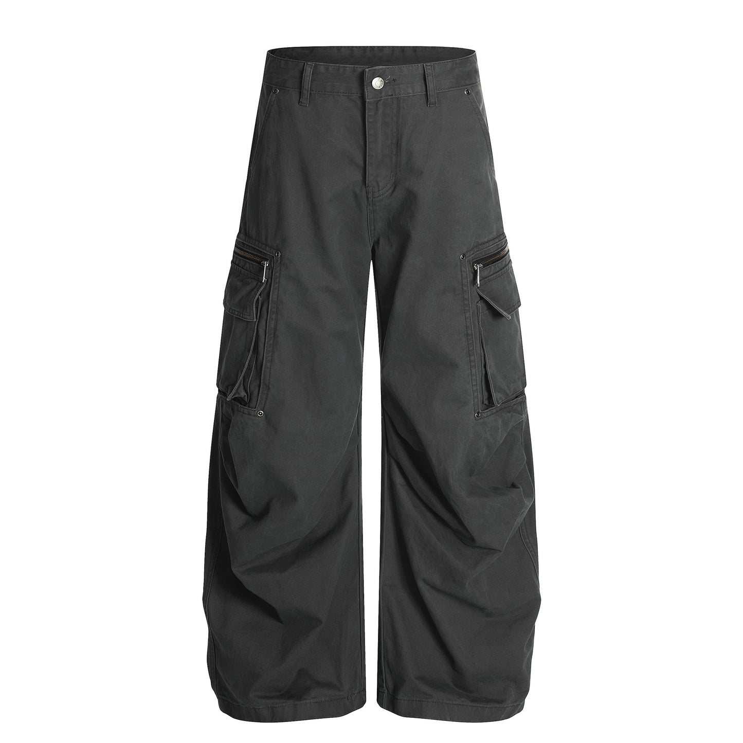 Zip Pocket Cargo Wide Leg Pants WN25936