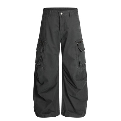Zip Pocket Cargo Wide Leg Pants WN25936