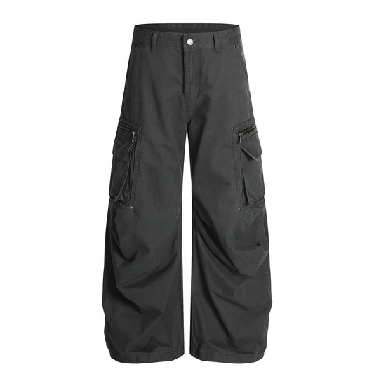 Zip Pocket Cargo Wide Leg Pants WN25936