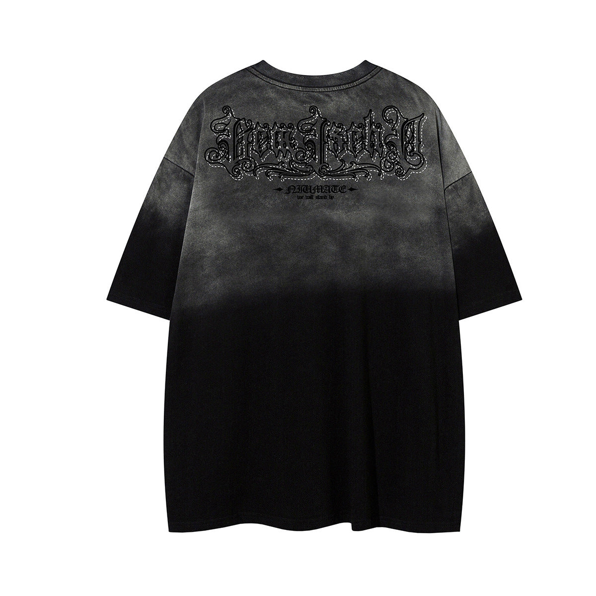 Gradient Rhinestone Logo Print Short Sleeve T-Shirt WN25802