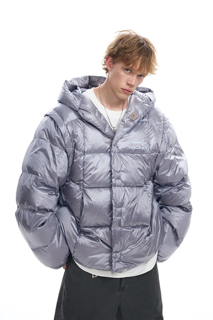 White Duck Down Hooded Puffer Jacket WN9757