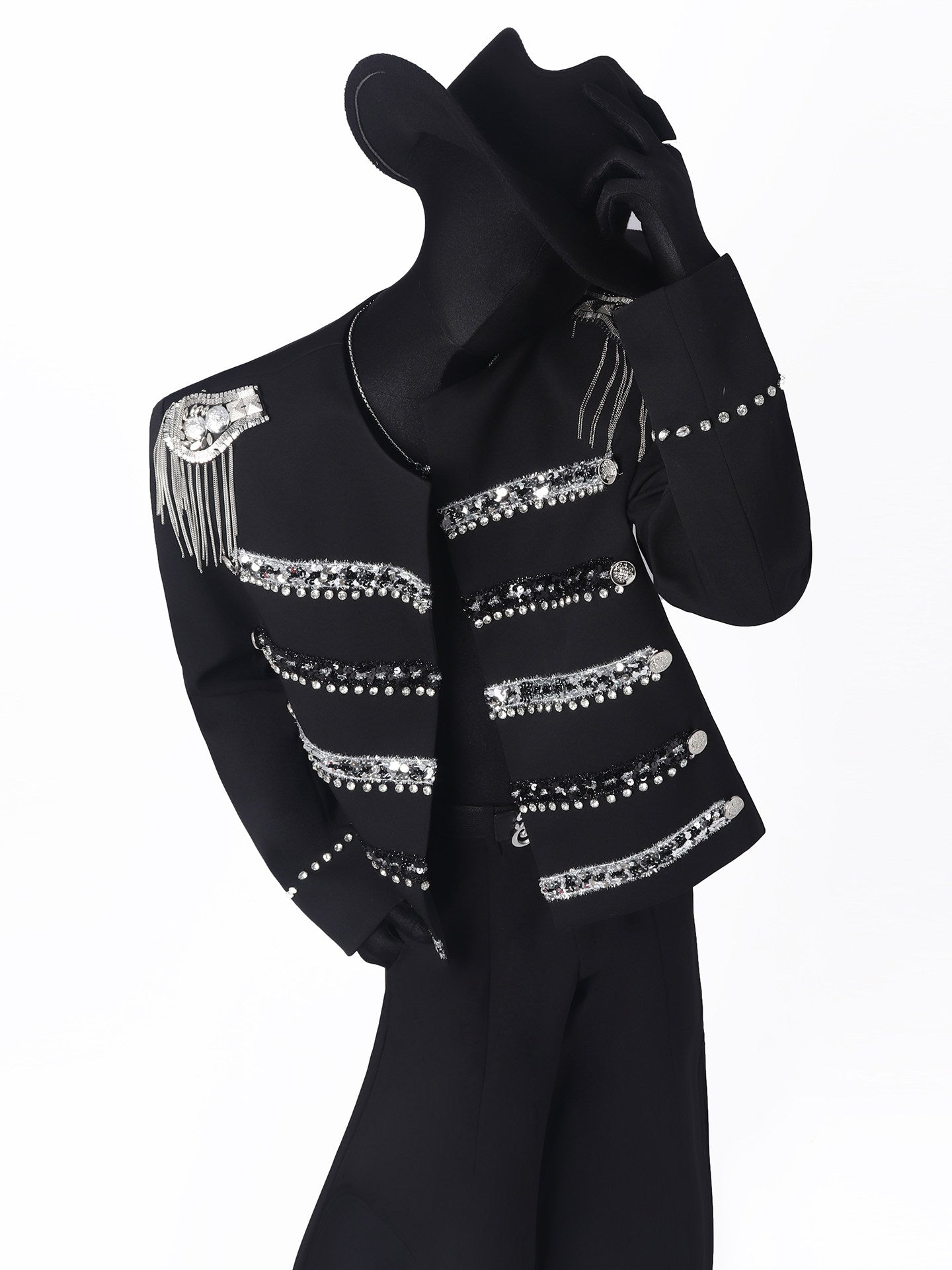 Fringe Epaulet Braid Design Jacket WN23673