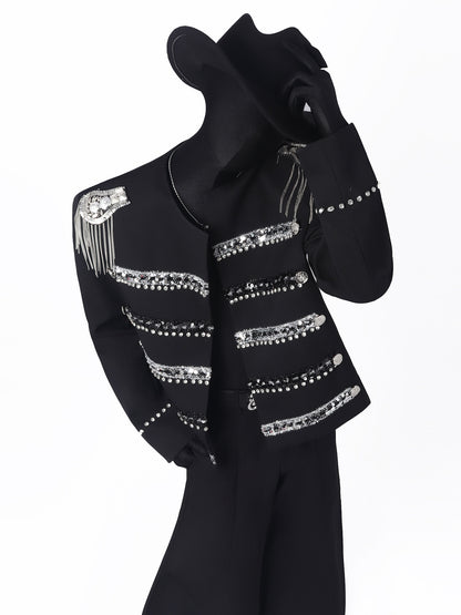 Fringe Epaulet Braid Design Jacket WN23673