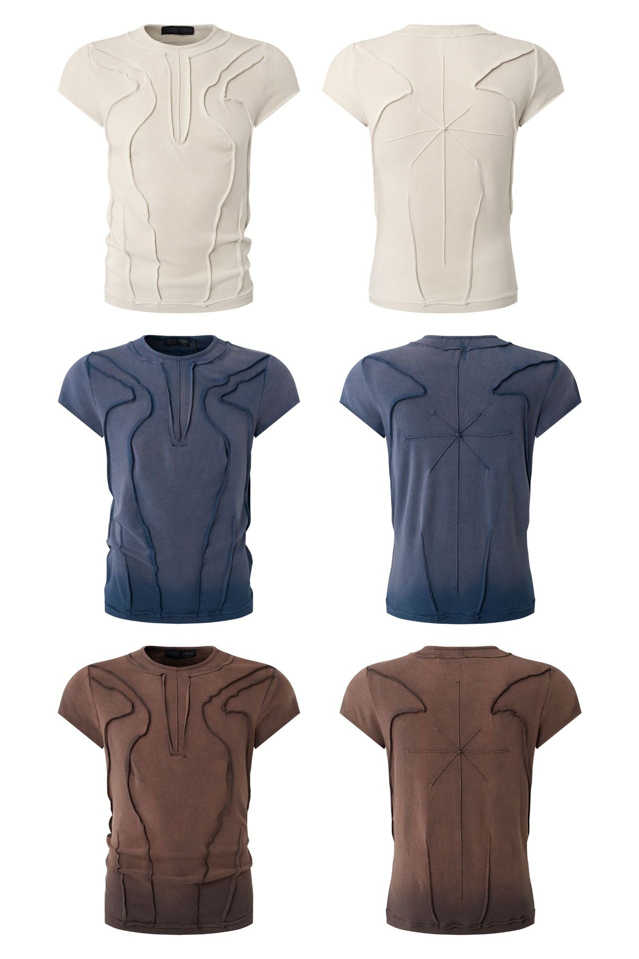 Washed Deconstruction Layered Short Sleeve T-Shirt WN25810