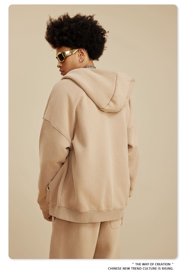 Oversize Washed Zipper Hoodie WN6461