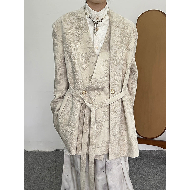 Chinese Style Linen Jacquard Tailored Jacket WN20032