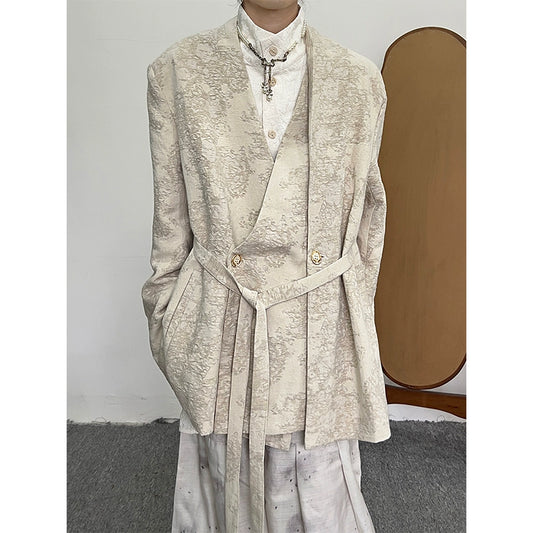 Chinese Style Linen Jacquard Tailored Jacket WN20032